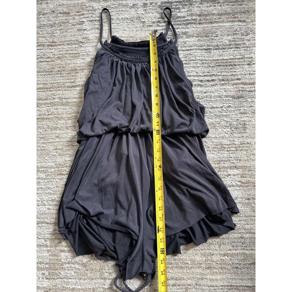 Free People Romper Sz M Layer Tier'ed Grecian Dust in the Wind Black Women Airy - Picture 5 of 9